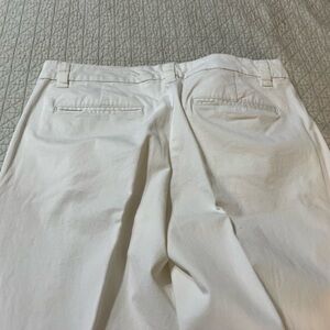 GAP White Straight Leg Pants Casual Cotton Blend